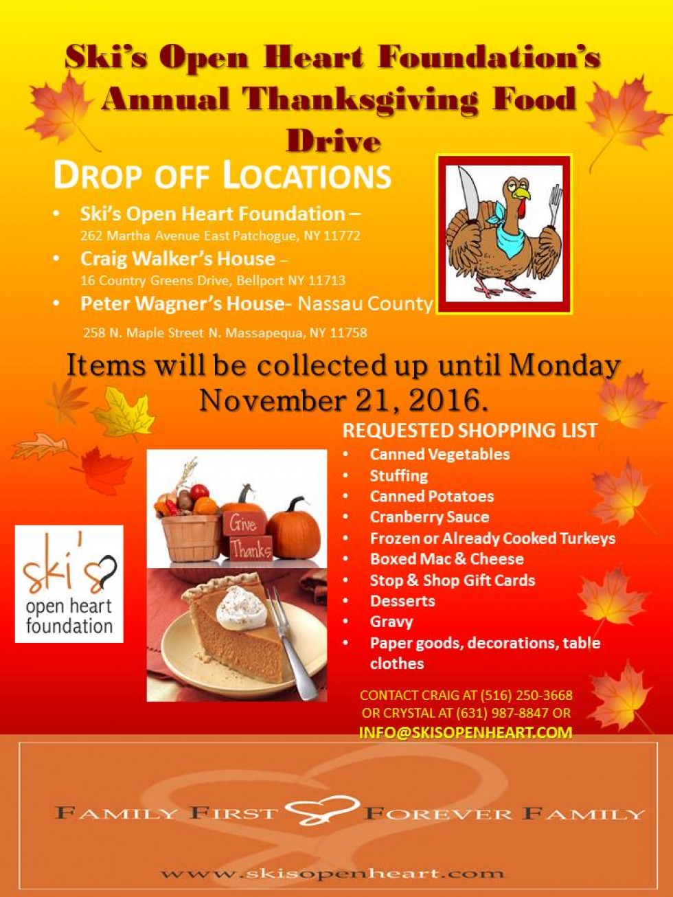 Thanksgiving Donation Drop Off Locations