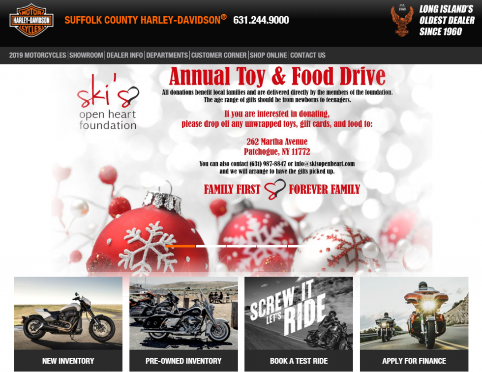 Suffolk County Harley Is Supporting This Years Toy Drive